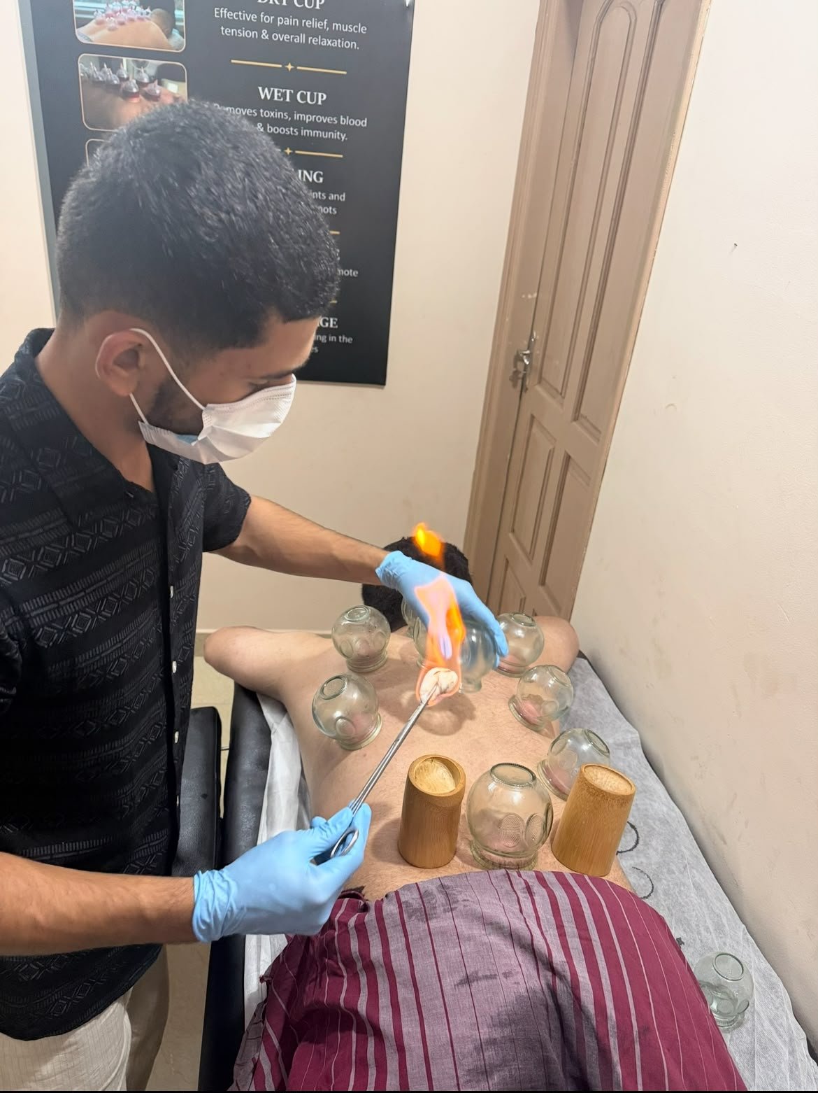 Sterile wet cupping treatment room for hijama in bhatkal near Murdeshwar